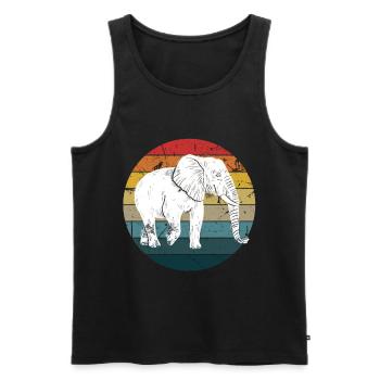 Éléphant - Débardeur bio Premium Homme - noir - Devant - Michal (187cm)