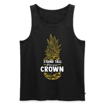Ananas Hawaii Cadeau Fruits Fruits Ananas Fruit - Débardeur bio Premium Homme - noir - Devant - AI Model Male 178 light (178cm)