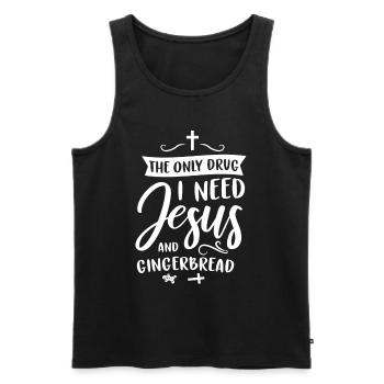 Christianity God Jesus Gift Church Religion - Men's Premium Organic Tank Top - black - Front - Michal (187cm)