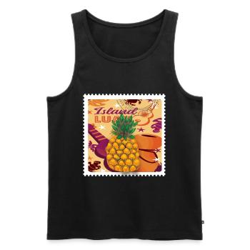 Ananas Tropical Hawaii Cadeau Enfants Hommes Fruits - Débardeur bio Premium Homme - noir - Devant - AI Model Male 178 light (178cm)