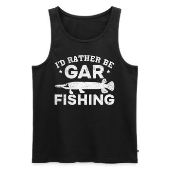 Lustige Hornhechte Garfishing Ich würde lieber Gar - Männer Premium Bio Tank Top - Schwarz - Vorne - Michal (187cm)