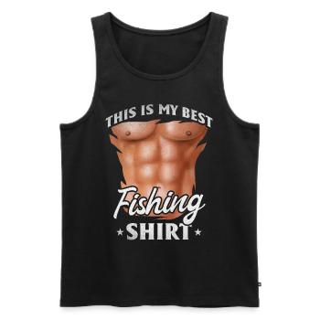 C'est ma meilleure chemise de pêche pêcheur pêche drôle - Débardeur bio Premium Homme - noir - Devant - Michal (187cm)