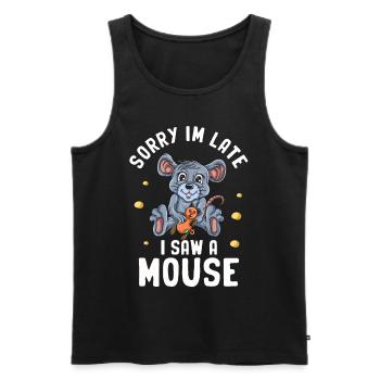 Souris Souris Cadeau Rat Rongeur Souris Souris Lousemaus - Débardeur bio Premium Homme - noir - Devant - Michal (187cm)