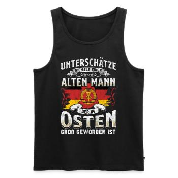 Ostdeutschland Geschenk Osten Ossi DDR Ostalgie - Männer Premium Bio Tank Top - Schwarz - Vorne - Michal (187cm)