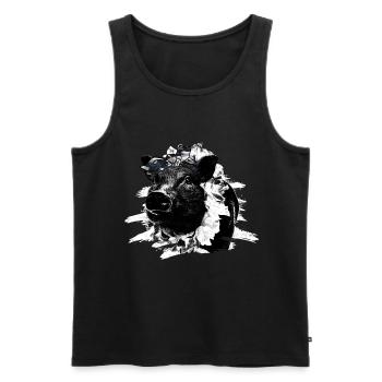 Pig Tshirt Enfants Femmes Porcelet Porcelet - Débardeur bio Premium Homme - noir - Devant - AI Model Male 178 light (178cm)