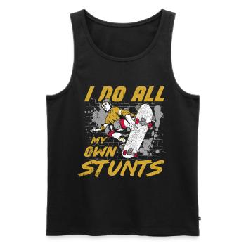 Skateboard Tshirt Skater Sk8 Sk8er Halfpipe Flip - Männer Premium Bio Tank Top - Schwarz - Vorne - AI Model Male 178 light (178cm)