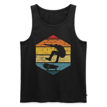Skater Skateboard Cadeau Halfpipe Sk8 Ollie - Débardeur bio Premium Homme - noir - Devant - AI Model Male 178 light (178cm)