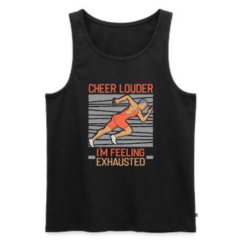 Running Marathon Runner Running - Men's Premium Organic Tank Top - black - Front - AI Model Male 178 light (178cm)