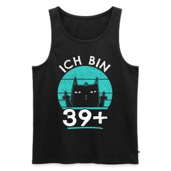 40. Geburtstag Frau 40er 40ter Ich bin 39+ plus - Männer Premium Bio Tank Top - Schwarz - Vorne - AI Model Male 178 light (178cm)