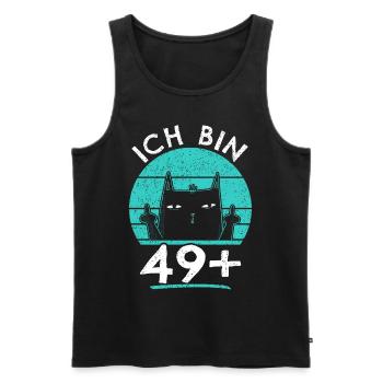 50. Geburtstag Frau 50er 50ter Ich bin 49+ plus - Männer Premium Bio Tank Top - Schwarz - Vorne - Michal (187cm)