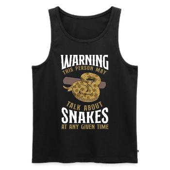 Snake Serpent Warning This Person - Men's Premium Organic Tank Top - black - Front - Michal (187cm)