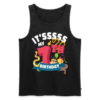 Snake Serpent It'Ssss My 7Th - Männer Premium Bio Tank Top - Schwarz - Vorne - Michal (187cm)