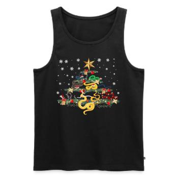 Snake Serpent Christmas Tree - Männer Premium Bio Tank Top - Schwarz - Vorne - Michal (187cm)