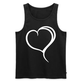 Simple White Heart - Men's Premium Organic Tank Top - black - Front - AI Model Male 178 light (178cm)