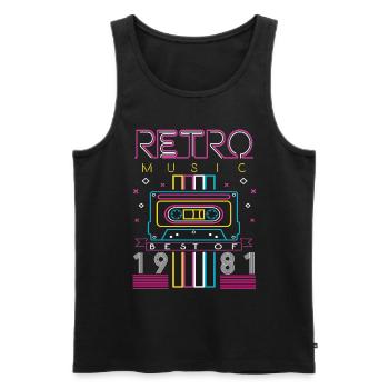 Best Of 1981 Retro Cassette Vintage Anniversaire - Débardeur bio Premium Homme - noir - Devant - Michal (187cm)