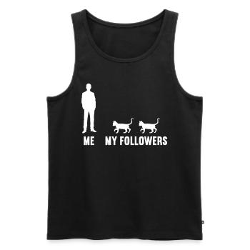 Moi et mes followers chat chatte chat chaton chats - Débardeur bio Premium Homme - noir - Devant - Michal (187cm)