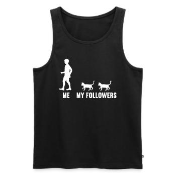 Moi et mes followers chat chatte chat chaton chats - Débardeur bio Premium Homme - noir - Devant - Michal (187cm)
