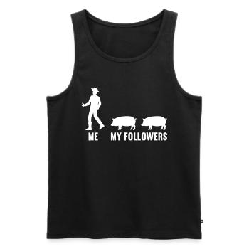 Me and my followers farmer pig pigs - Men's Premium Organic Tank Top - black - Front - AI Model Male 178 light (178cm)