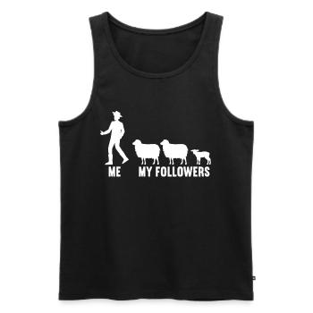 Me and my followers farmer sheep sheep - Men's Premium Organic Tank Top - black - Front - AI Model Male 178 light (178cm)