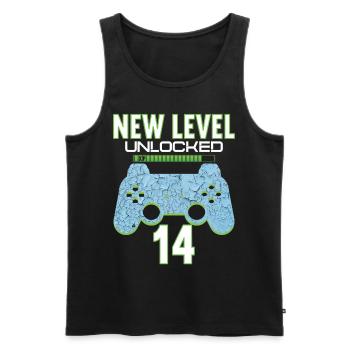 14 Years old 14 birthday outfit Gamer Gaming - Männer Premium Bio Tank Top - Schwarz - Vorne - AI Model Male 178 light (178cm)