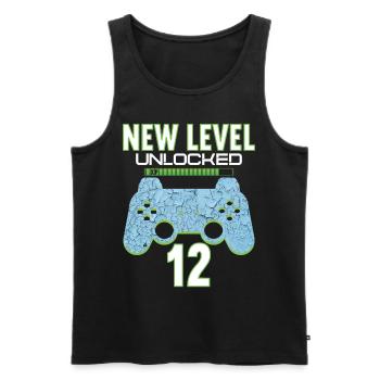 12 Years old 12 birthday outfit Gamer Gaming - Men's Premium Organic Tank Top - black - Front - AI Model Male 178 light (178cm)