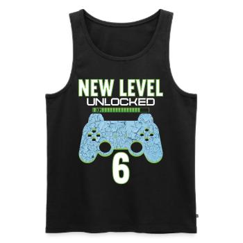 6 Years old 6 birthday outfit Gamer Gaming - Men's Premium Organic Tank Top - black - Front - Michal (187cm)
