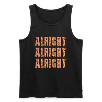 Alright Alright Leopard Print Texas Pride Texan - Männer Premium Bio Tank Top - Schwarz - Vorne - AI Model Male 178 light (178cm)