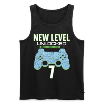 7 Years old 7 birthday outfit Gamer Gaming - Men's Premium Organic Tank Top - black - Front - AI Model Male 178 light (178cm)