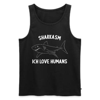 Sharkasmus Shark Sharks Diving Diving For Divers - Men's Premium Organic Tank Top - black - Front - Michal (187cm)