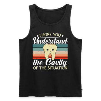 Ich hoffe, du verstehst den Ernst der Lage - Männer Premium Bio Tank Top - Schwarz - Vorne - Michal (187cm)