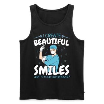 Ich erschaffe ein schönes Lächeln Was ist deine Su - Männer Premium Bio Tank Top - Schwarz - Vorne - Michal (187cm)