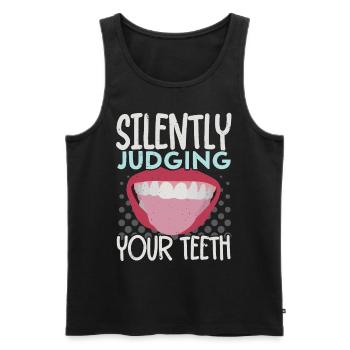 Silent assessment of your teeth Dentist Dentist - Men's Premium Organic Tank Top - black - Front - AI Model Male 178 light (178cm)