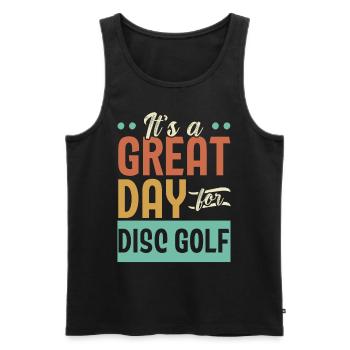 C’est un grand jour pour Disc Golf Recreatio - Débardeur bio Premium Homme - noir - Devant - Michal (187cm)