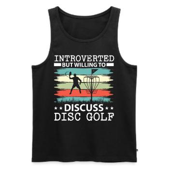 Introverted but ready to disk over disc golf - Men's Premium Organic Tank Top - black - Front - Michal (187cm)