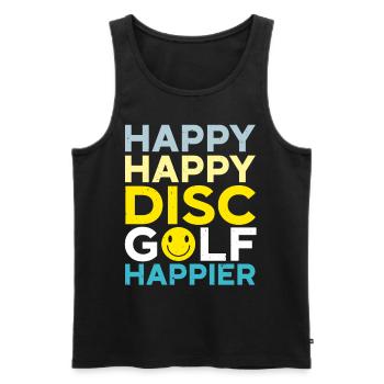Happy Happy Disc Golf Happier Freizeit-Werfer - Männer Premium Bio Tank Top - Schwarz - Vorne - AI Model Male 178 light (178cm)