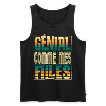 Génial Comme Mes Filles Parents Mère - Débardeur bio Premium Homme - noir - Devant - Michal (187cm)