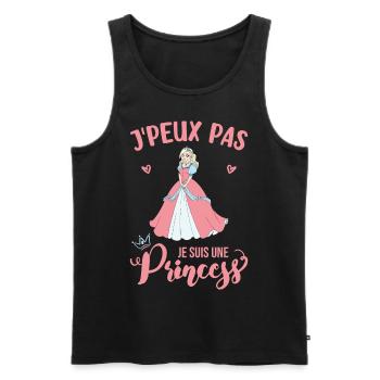 Je suis Une Princesse cadeau - Débardeur bio Premium Homme - noir - Devant - Michal (187cm)