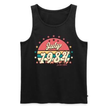 1984 Juli Beste Geschenkidee - Männer Premium Bio Tank Top - Schwarz - Vorne - Michal (187cm)