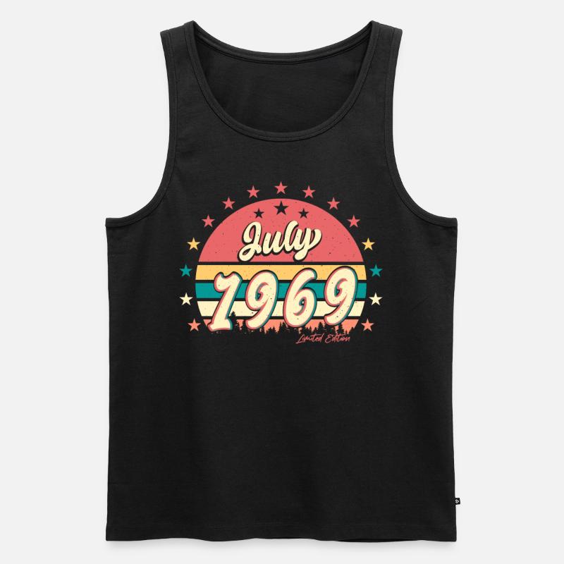 Retro 1969 Juli - Männer Premium Bio Tank Top - Schwarz