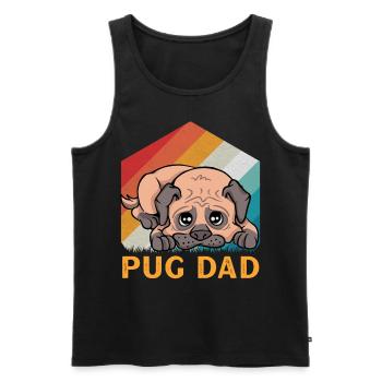 Pug Dad - Men's Premium Organic Tank Top - black - Front - Michal (187cm)