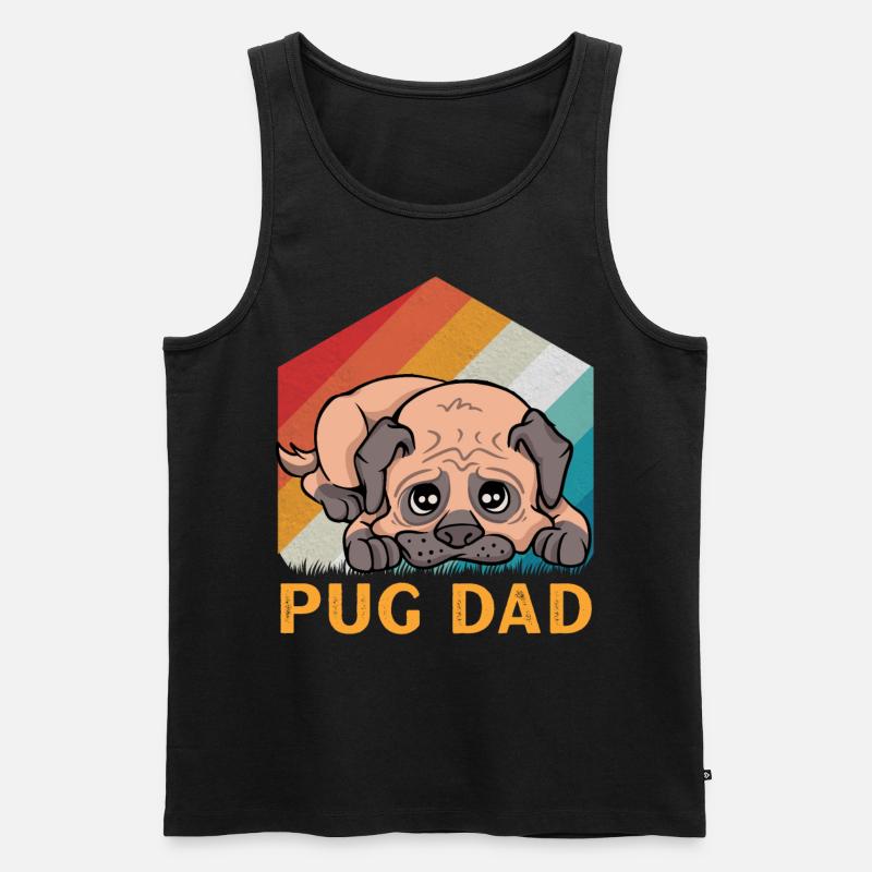 Pug Dad - Männer Premium Bio Tank Top - Schwarz