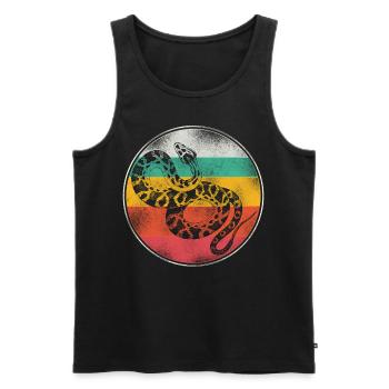 Snake Serpent Retro Vintage - Männer Premium Bio Tank Top - Schwarz - Vorne - Michal (187cm)