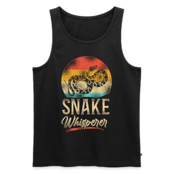 Snake Serpent Retro Vintage Snake - Männer Premium Bio Tank Top - Schwarz - Vorne - AI Model Male 178 light (178cm)