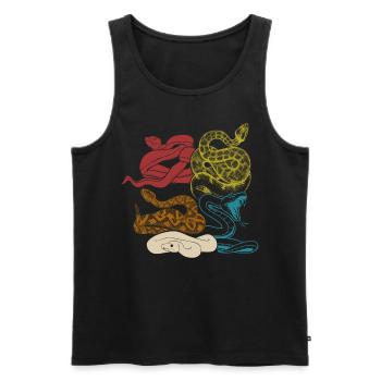 Snake Serpent Retro Vintage - Männer Premium Bio Tank Top - Schwarz - Vorne - Michal (187cm)