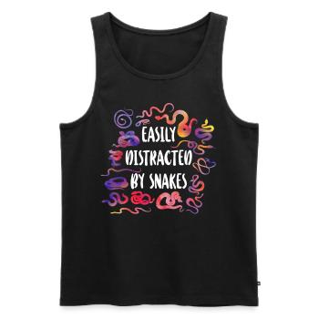Snake Serpent Watercolor Easily - Männer Premium Bio Tank Top - Schwarz - Vorne - Michal (187cm)