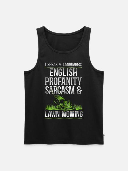 Lawn Mower Mowing Dad Father - Men's Premium Organic Tank Top - black
