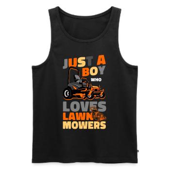 Lawn Mower Mowing Dad Father - Männer Premium Bio Tank Top - Schwarz - Vorne - Michal (187cm)