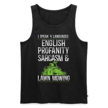 Lawn Mower Mowing Dad Father - Männer Premium Bio Tank Top - Schwarz - Vorne - Michal (187cm)