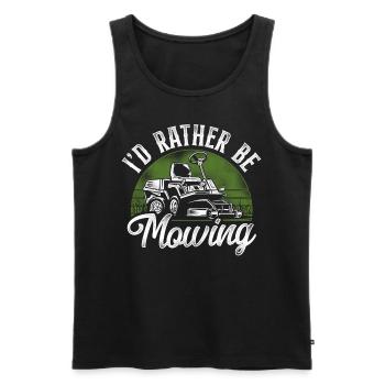 Lawn Mower Mowing Dad Father - Männer Premium Bio Tank Top - Schwarz - Vorne - Michal (187cm)