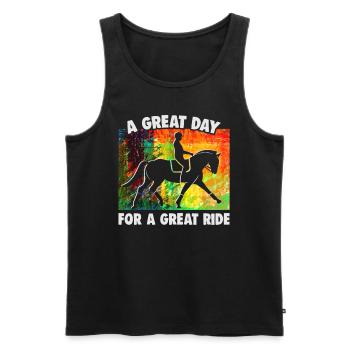 Design équestre et équestre pour les amoureux des chevaux - Débardeur bio Premium Homme - noir - Devant - AI Model Male 178 light (178cm)